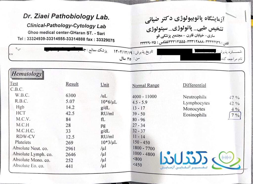 نمونه تفسیر آزمایش هوش مصنوعی دکتر لاندا کیس 2